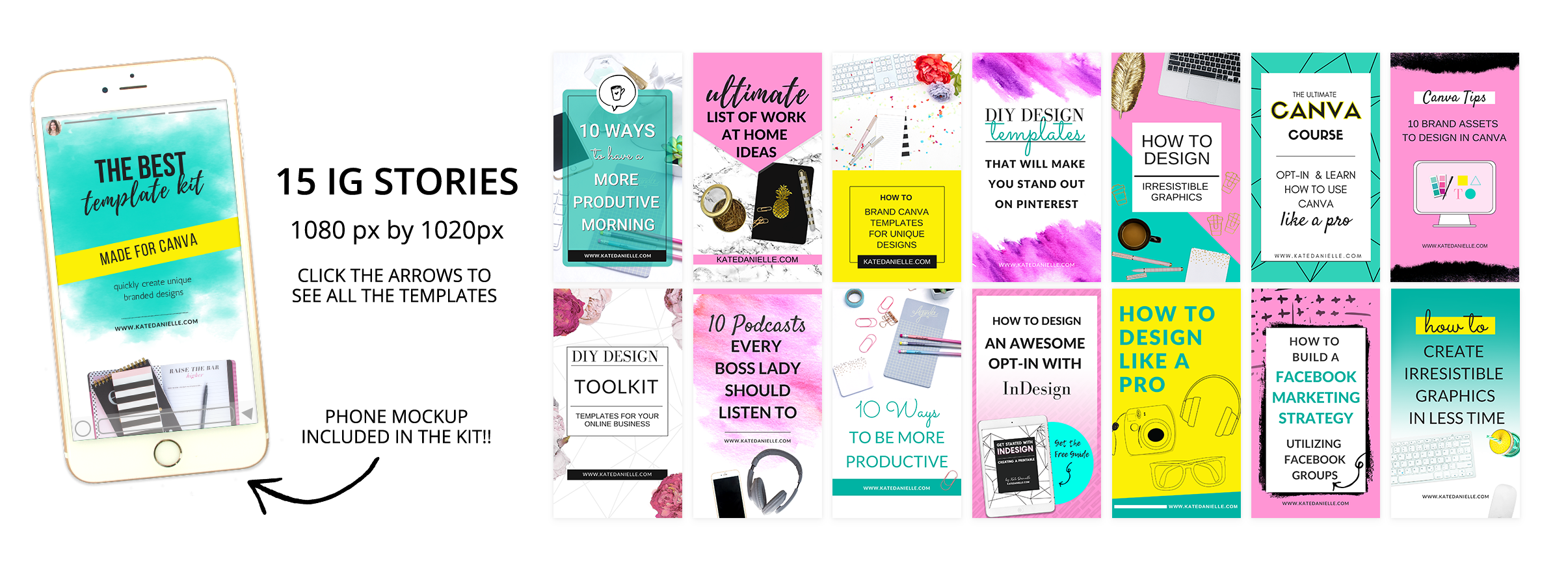 15 IG Stories Templates for Canva Kate Danielle Creative Think Like A Boss Play Like A Mom