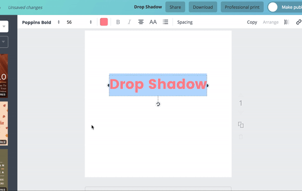 Add a Drop Shadow to Text in Canva