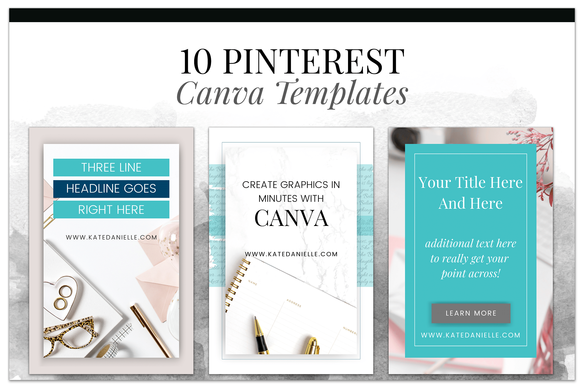 Pinterest Canva Templates - Kate Danielle Creative | Think Like a Boss